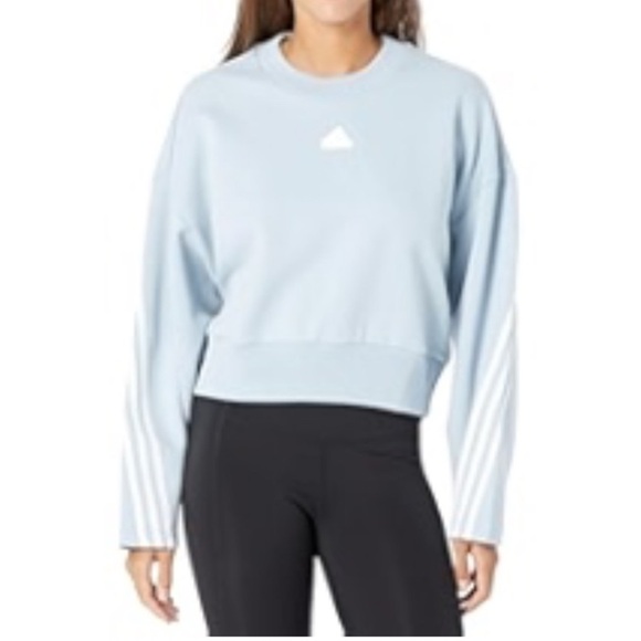 Adidas Sportswear FUTURE ICONS THREE STRIPES Sweatshirt powder blue athleisure - Picture 1 of 14